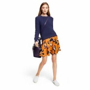 3.1 Phillip Lim Orange and Black Skater Skirt